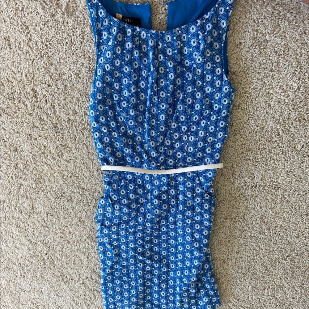 Blue patterned dress!